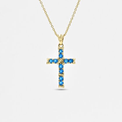 Neon Apatite Cross Pendant